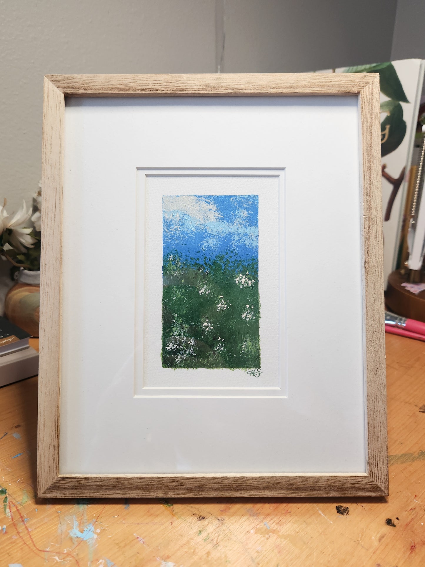 Green Moment 2 - Framed Original Acrylic Art Piece