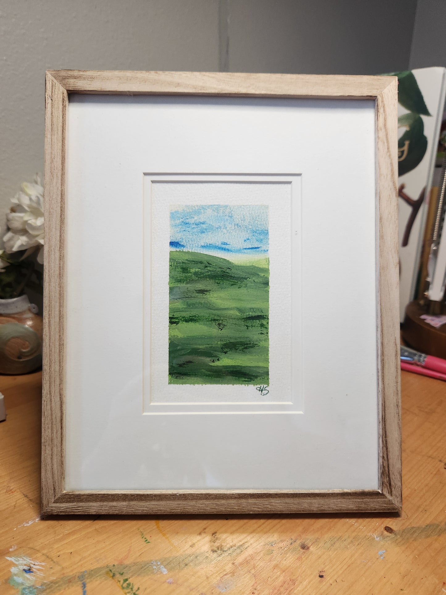 Green Moment 3 - Framed Original Acrylic Art Piece