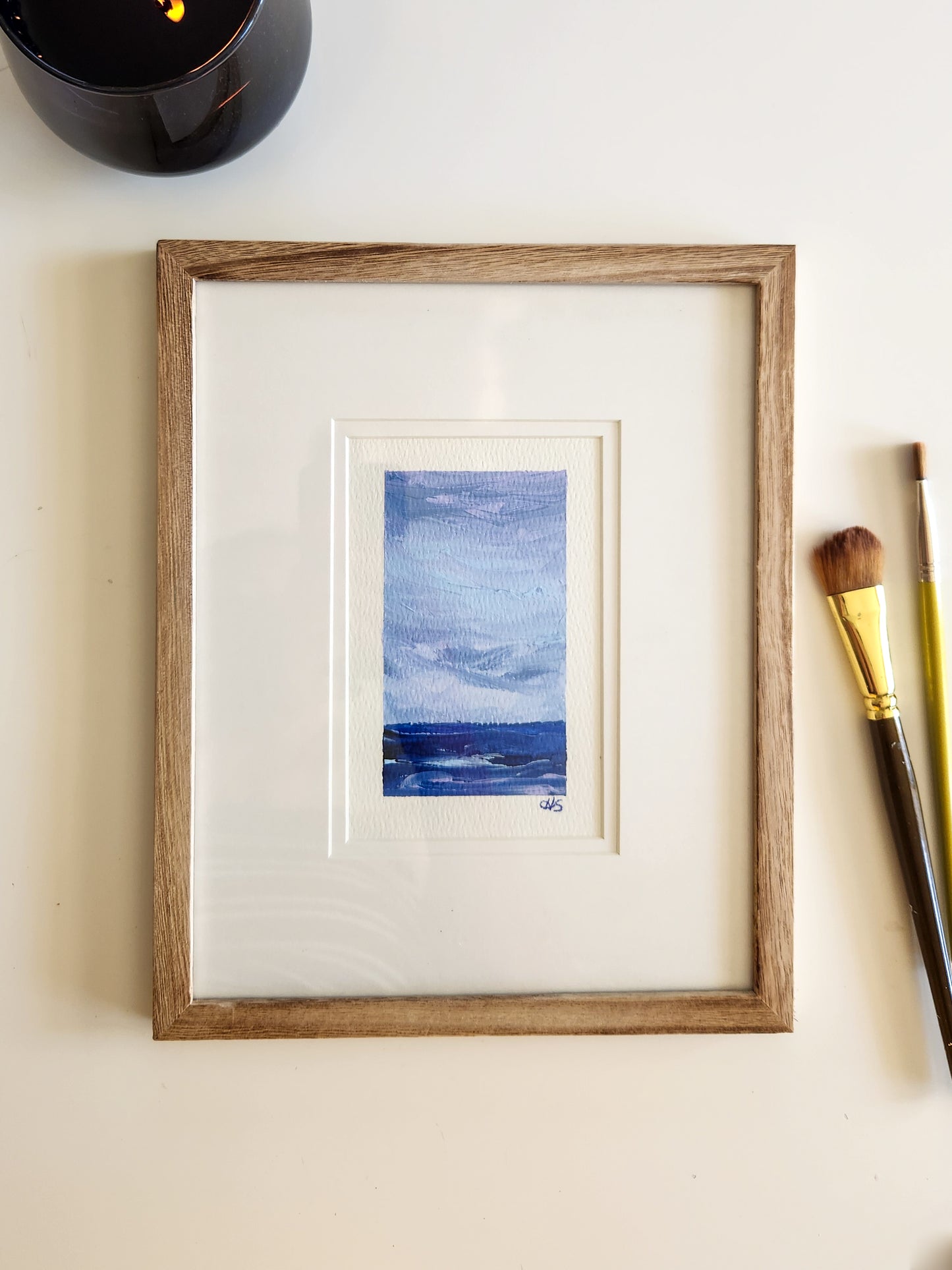 Blue Moment 2 - Framed Original Acrylic Art Piece