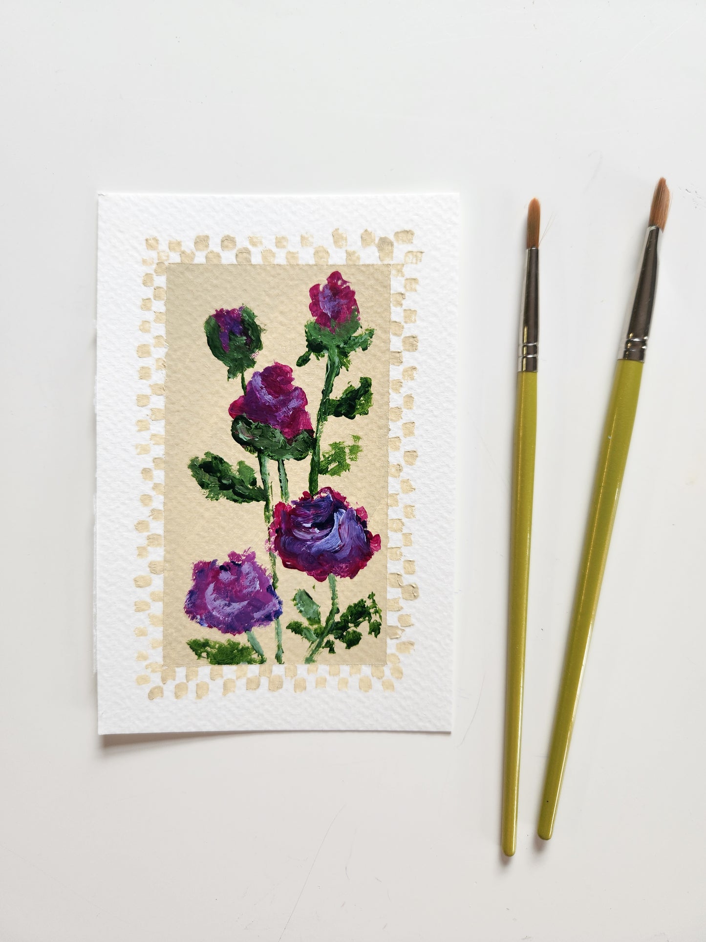 "Pretty Little Baby" – 5 Roses with Checker Border