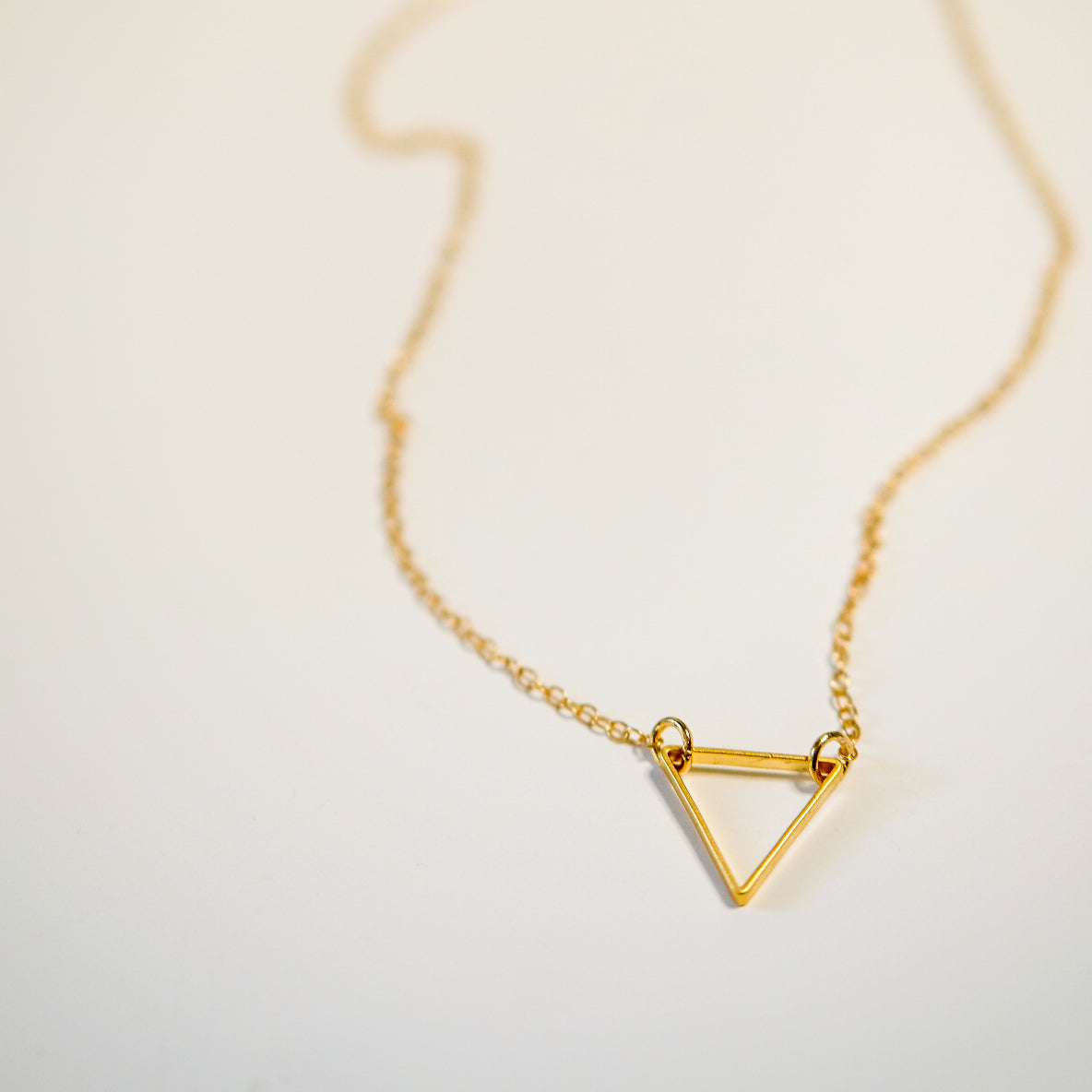 Gold Triangle Necklace - You are Resilient Jewelry