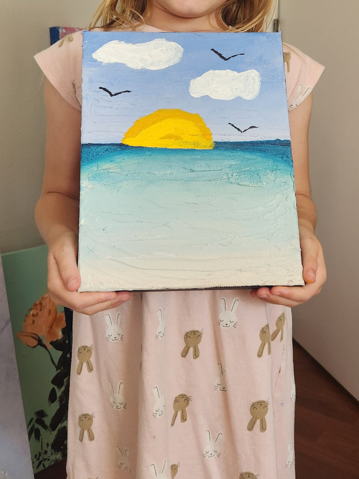 Together: Honeymoon Island - Original Painting by Holly Soule and Daughter