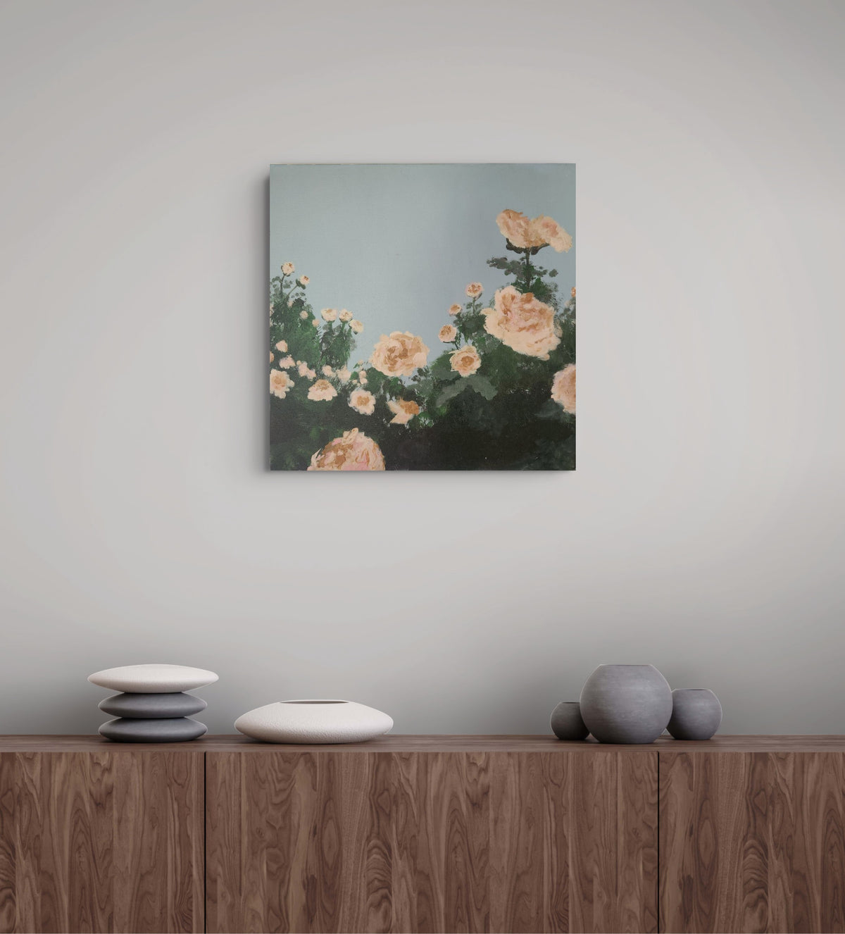 Roses - Original 20x20 inch Painting by Holly Soule