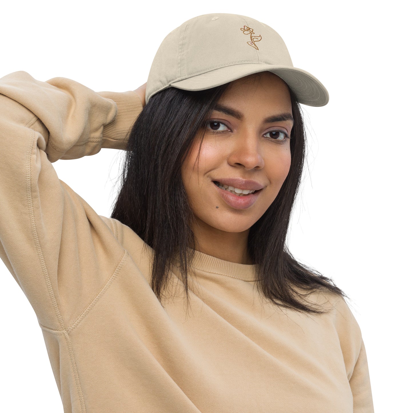 FLOWER DOODLE - Embroidery organic dad hat