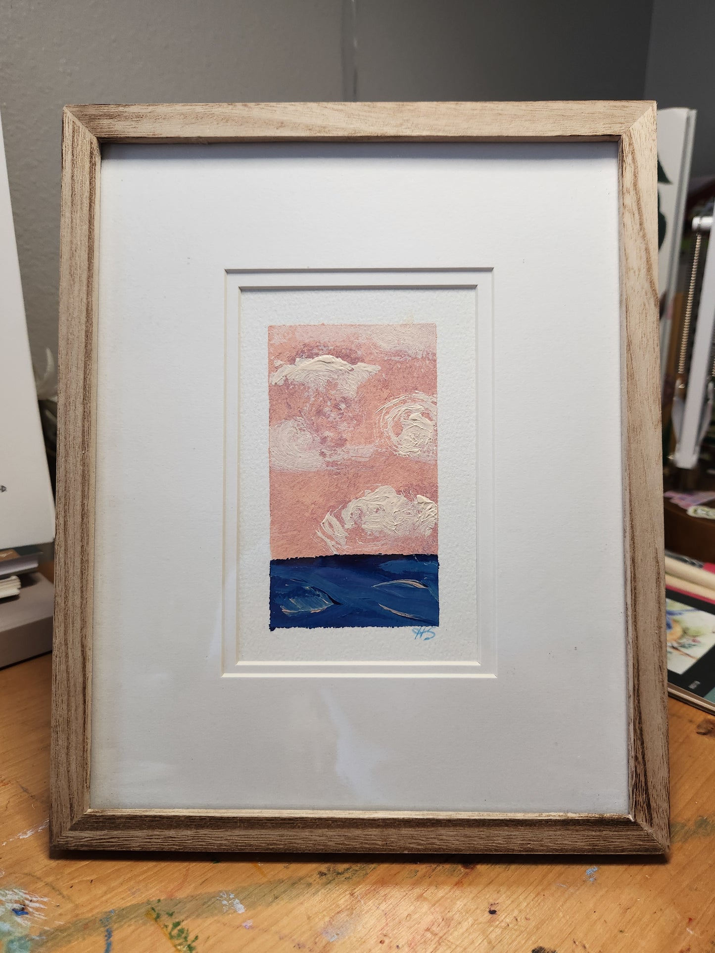 Pink Moment 1 - Framed Original Acrylic Art Piece