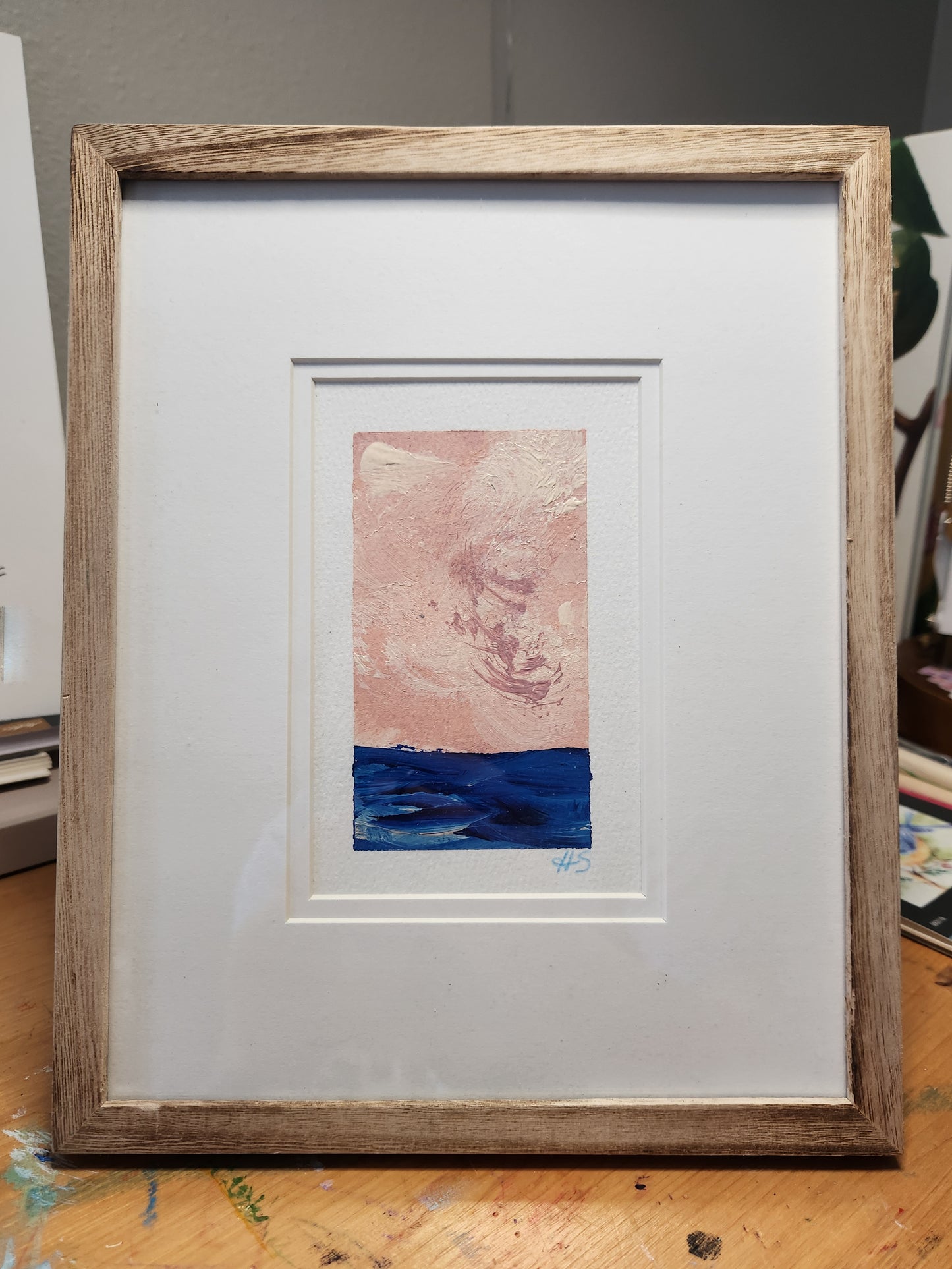 Pink Moment 3 - Framed Original Acrylic Art Piece