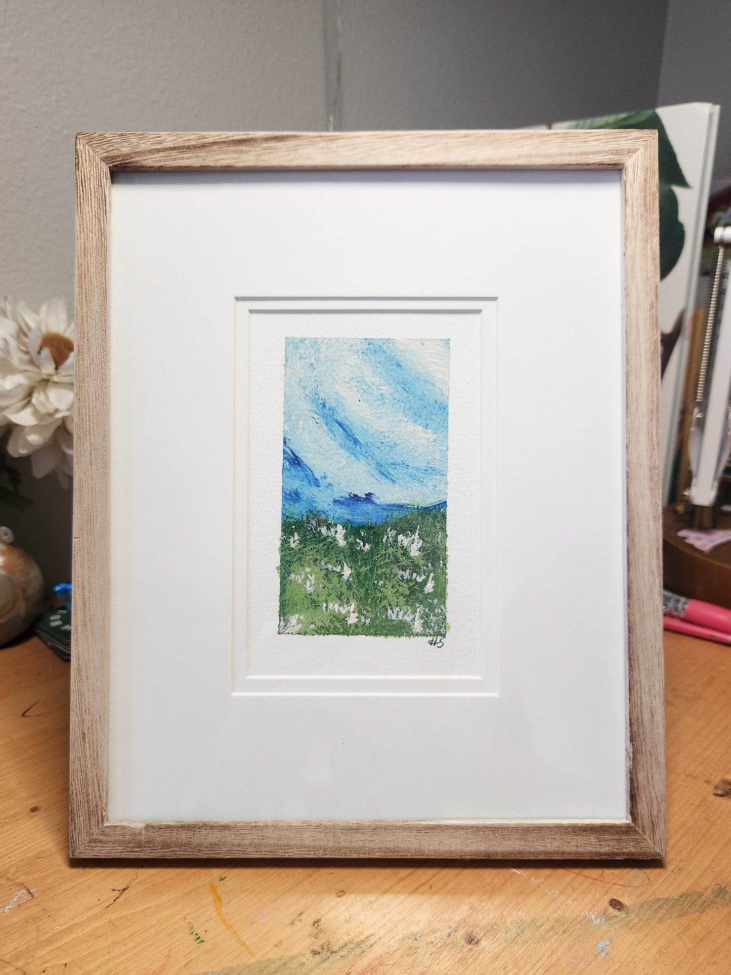 Green Moment 4 - Framed Original Acrylic Art Piece