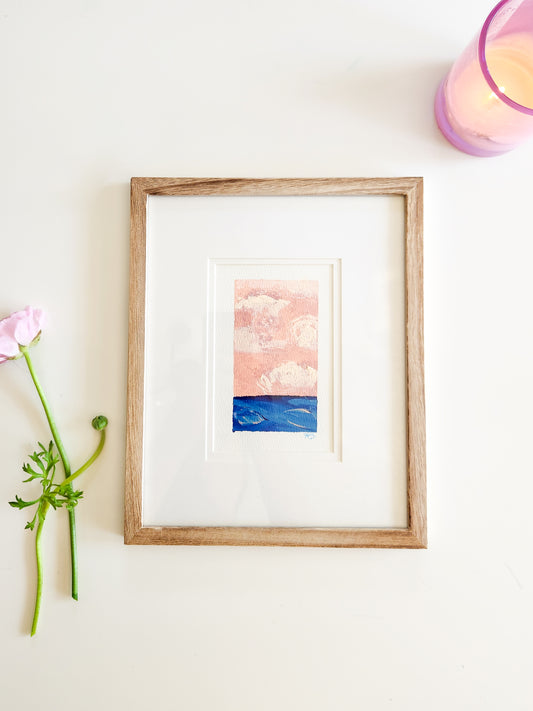 Pink Moment 1 - Framed Original Acrylic Art Piece