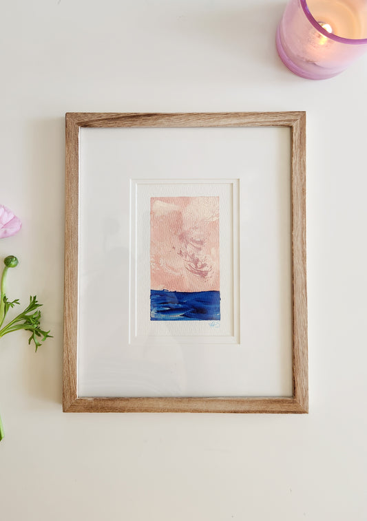 Pink Moment 3 - Framed Original Acrylic Art Piece