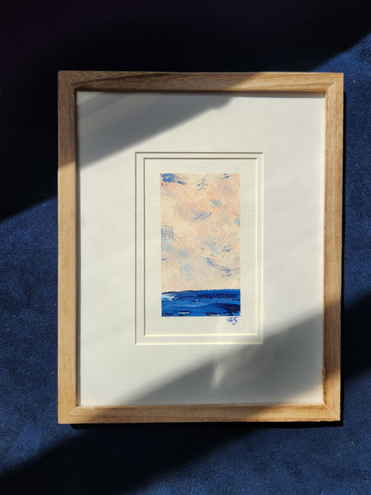 Blue Moment 3 - Framed Original Acrylic Art Piece
