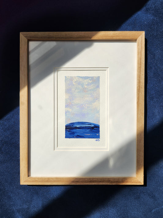 Blue Moment 4 - Framed Original Acrylic Art Piece