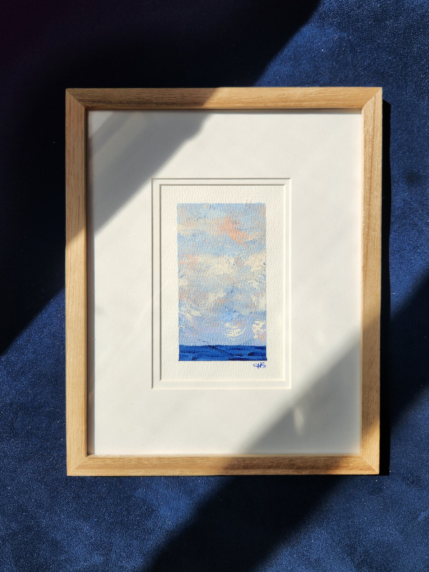 Blue Moment 1 - Framed Original Acrylic Art Piece