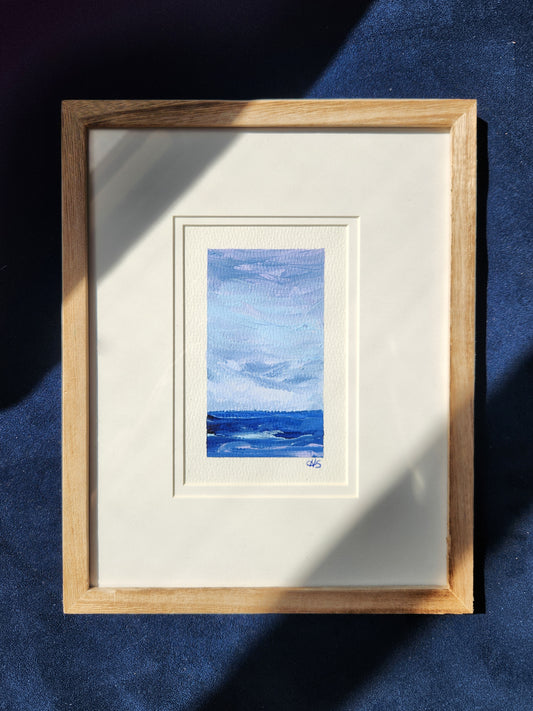 Blue Moment 2 - Framed Original Acrylic Art Piece
