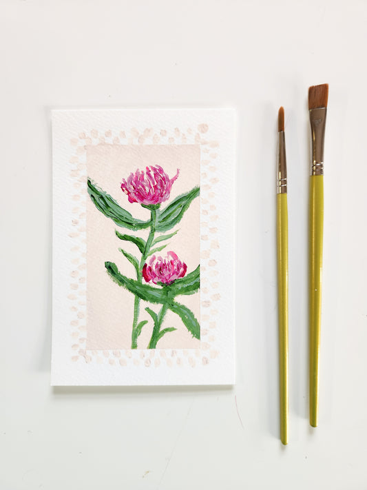 "Pretty Little Baby" – Wild Clover on 4x6 Heavyweight Paper