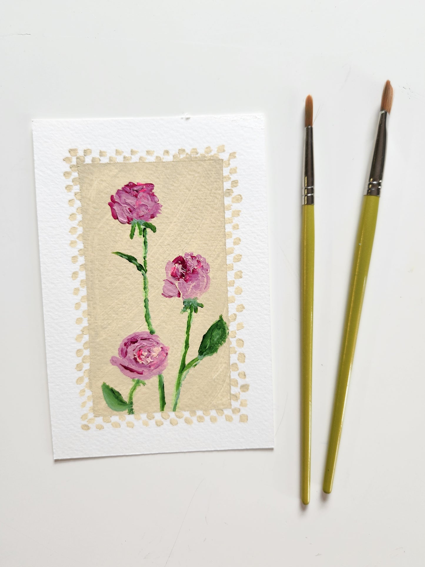 "Pretty Little Baby" – 3 Roses with Checker Border