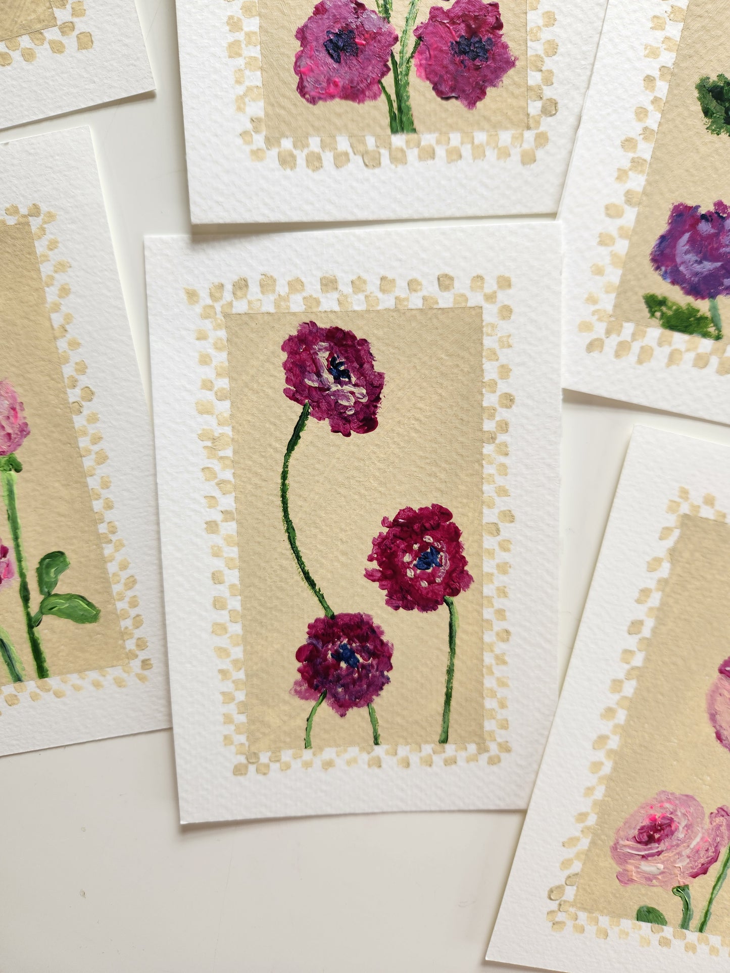 "Pretty Little Baby" – 3 Ranunculus with Checker Border