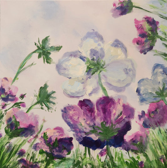 From Under the Petals Original Acrylic on Canvas by Holly Soule
