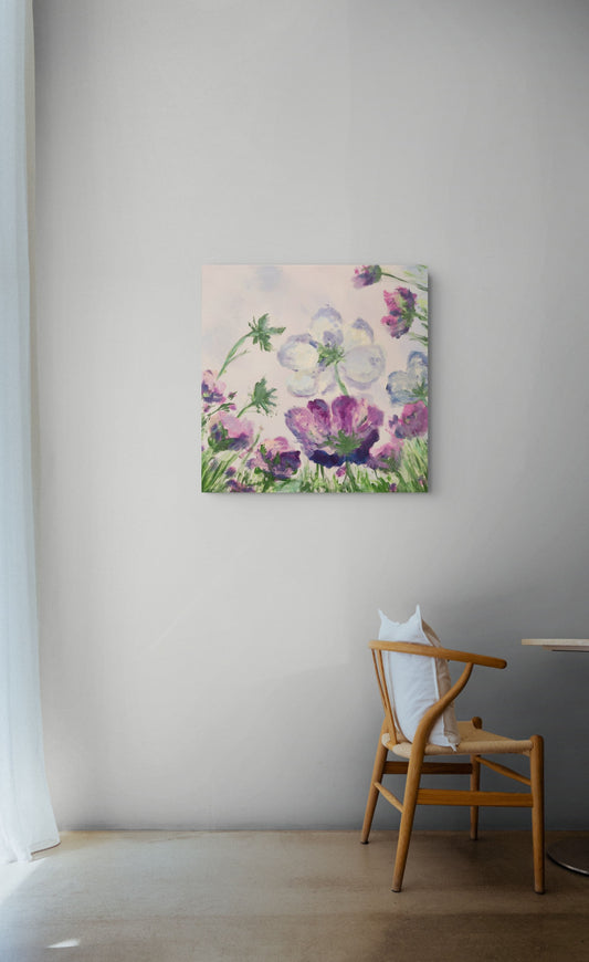 From Underneath the Petals Original Acrylic on Canvas by Holly Soule