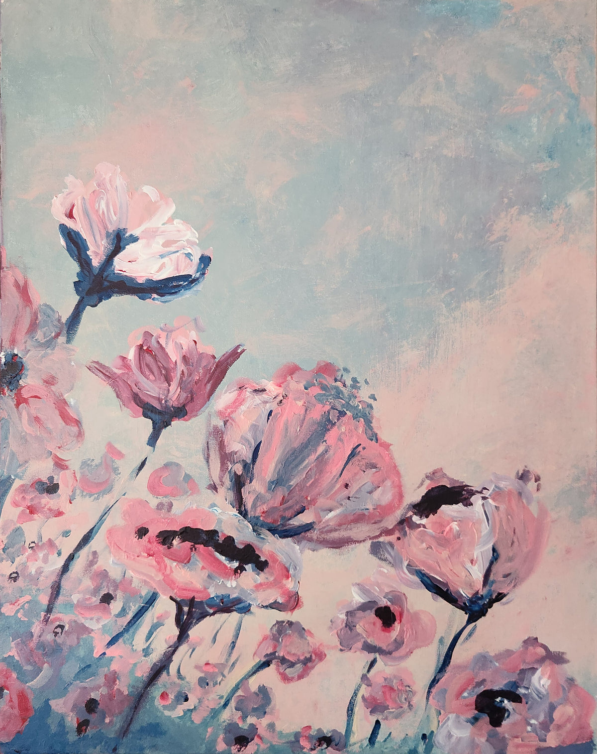 Dawn Original Painting by Holly Soule Abstract Floral Canvas
